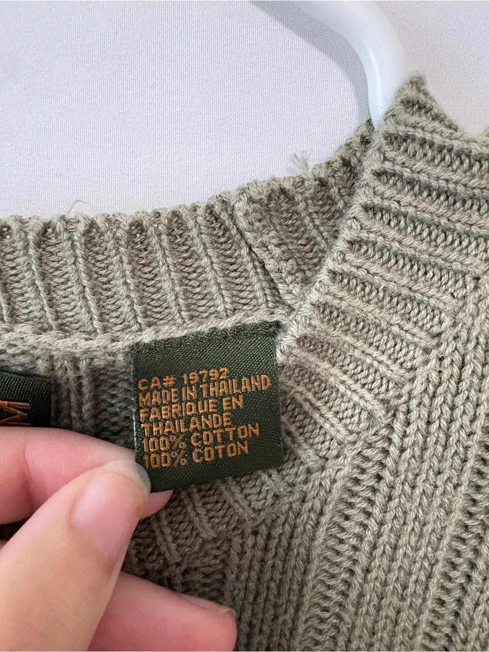 Vintage Timberland Men's Olive Ribbed Crewneck Sweater